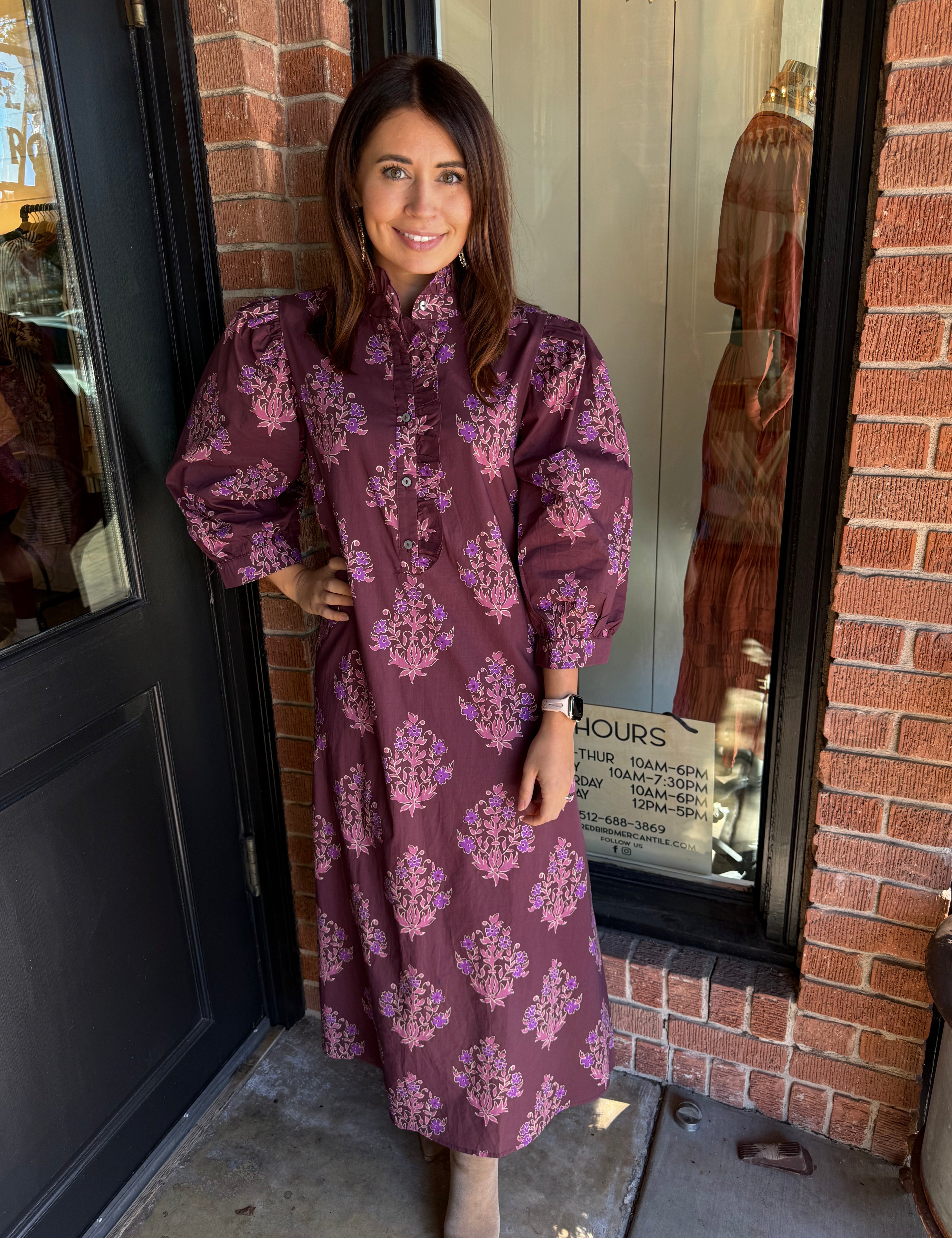 Nicky Burgundy Midi Dress