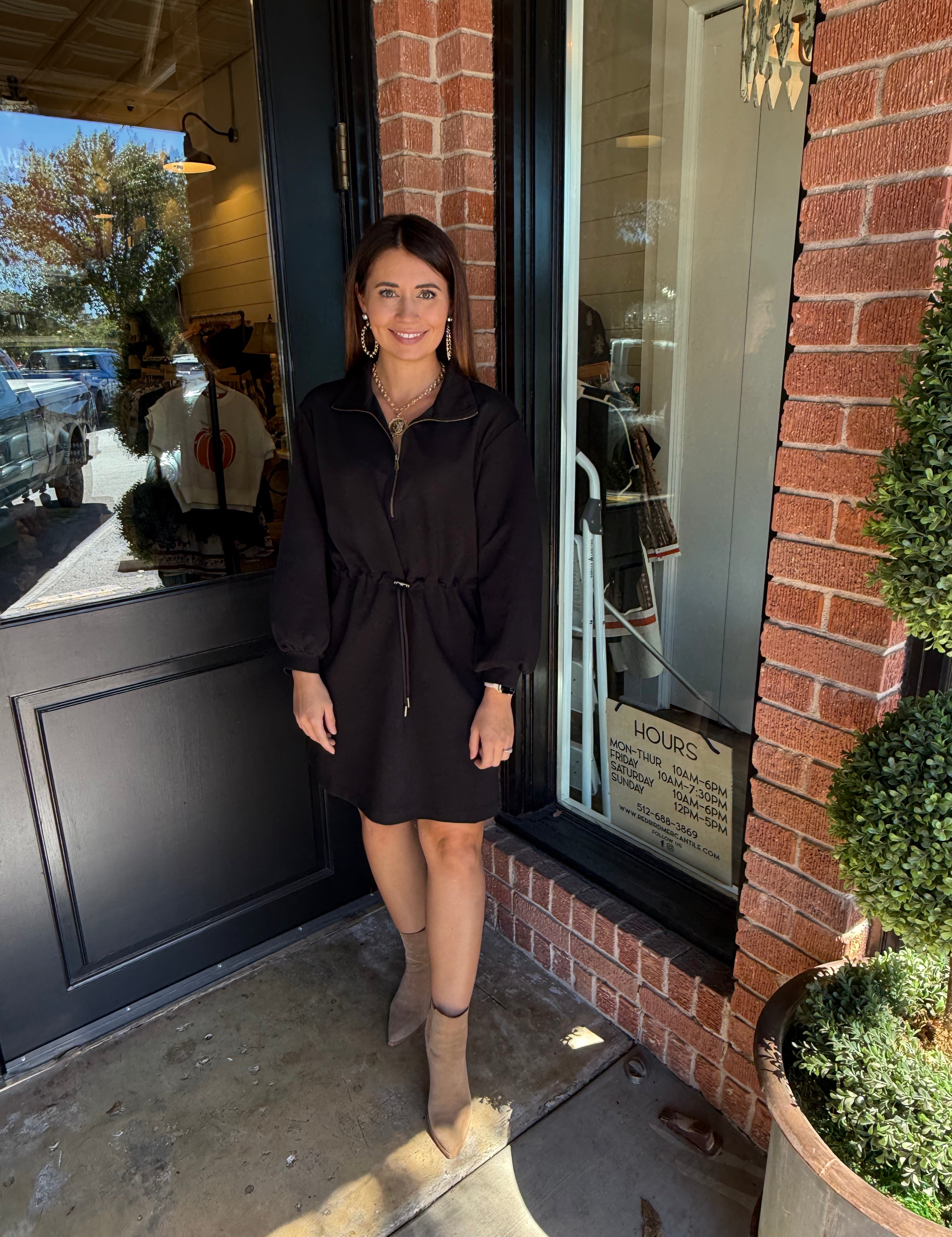 Melinda Black Knit Dress