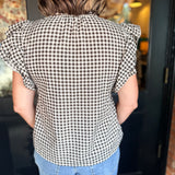 Georgia Gingham Embroidered Top