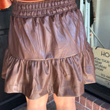 Andrea Tiered Leather Skirt