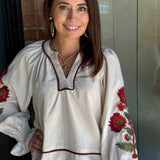 Melanie Embroidered Sleeve Top