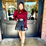 Andrea Tiered Leather Skirt