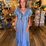 Carmen Denim Midi Dress