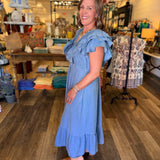 Carmen Denim Midi Dress