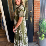 Shari Puff Sleeve Midi Dress