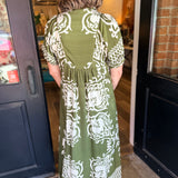 Shari Puff Sleeve Midi Dress