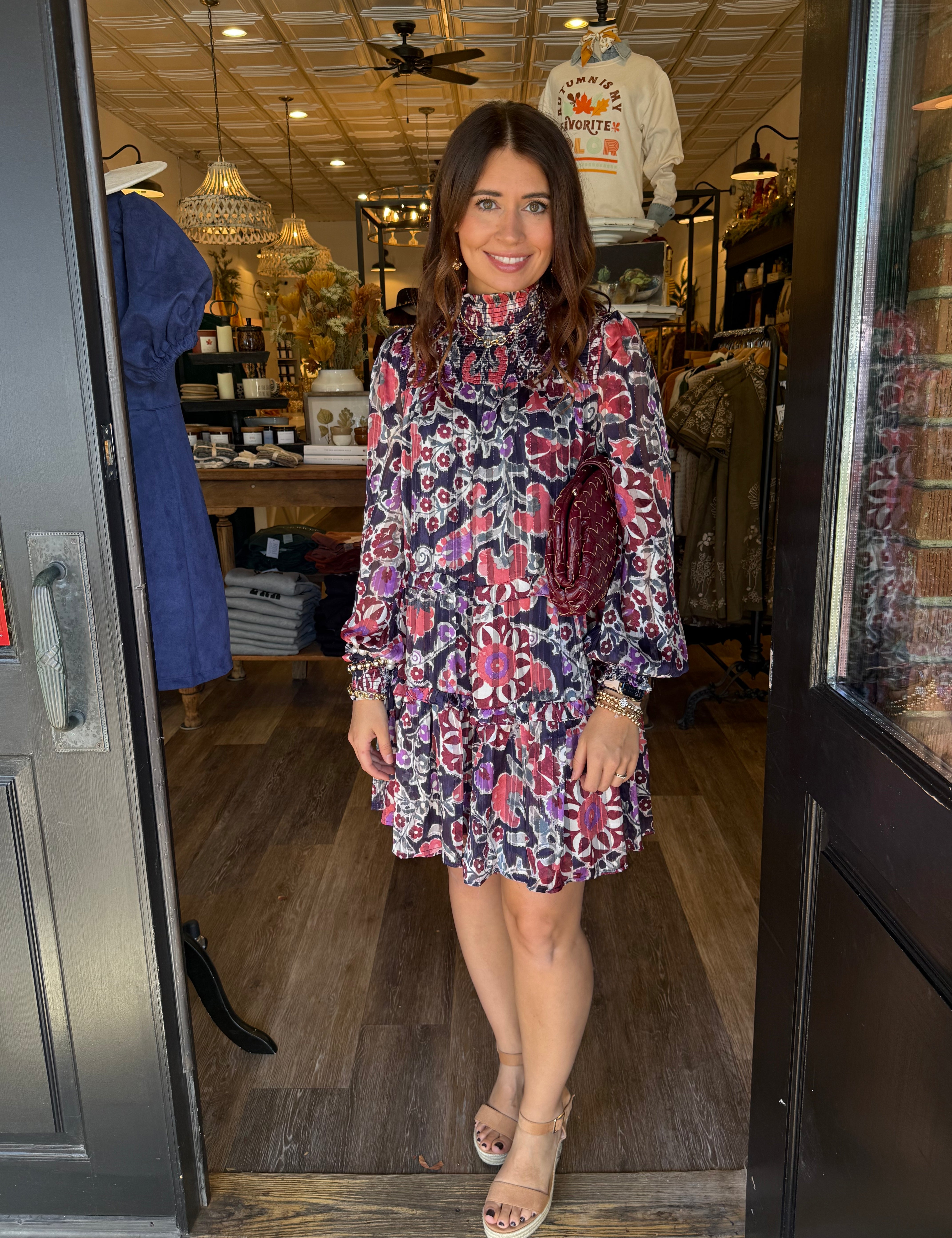 Zena Navy Tiered Mini Dress