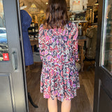 Zena Navy Tiered Mini Dress