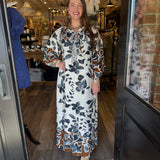 Stephanie Leaf Print Dress