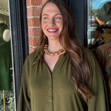 Sandra Olive Midi Dress