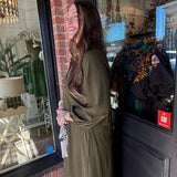 Sandra Olive Midi Dress