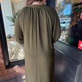Sandra Olive Midi Dress