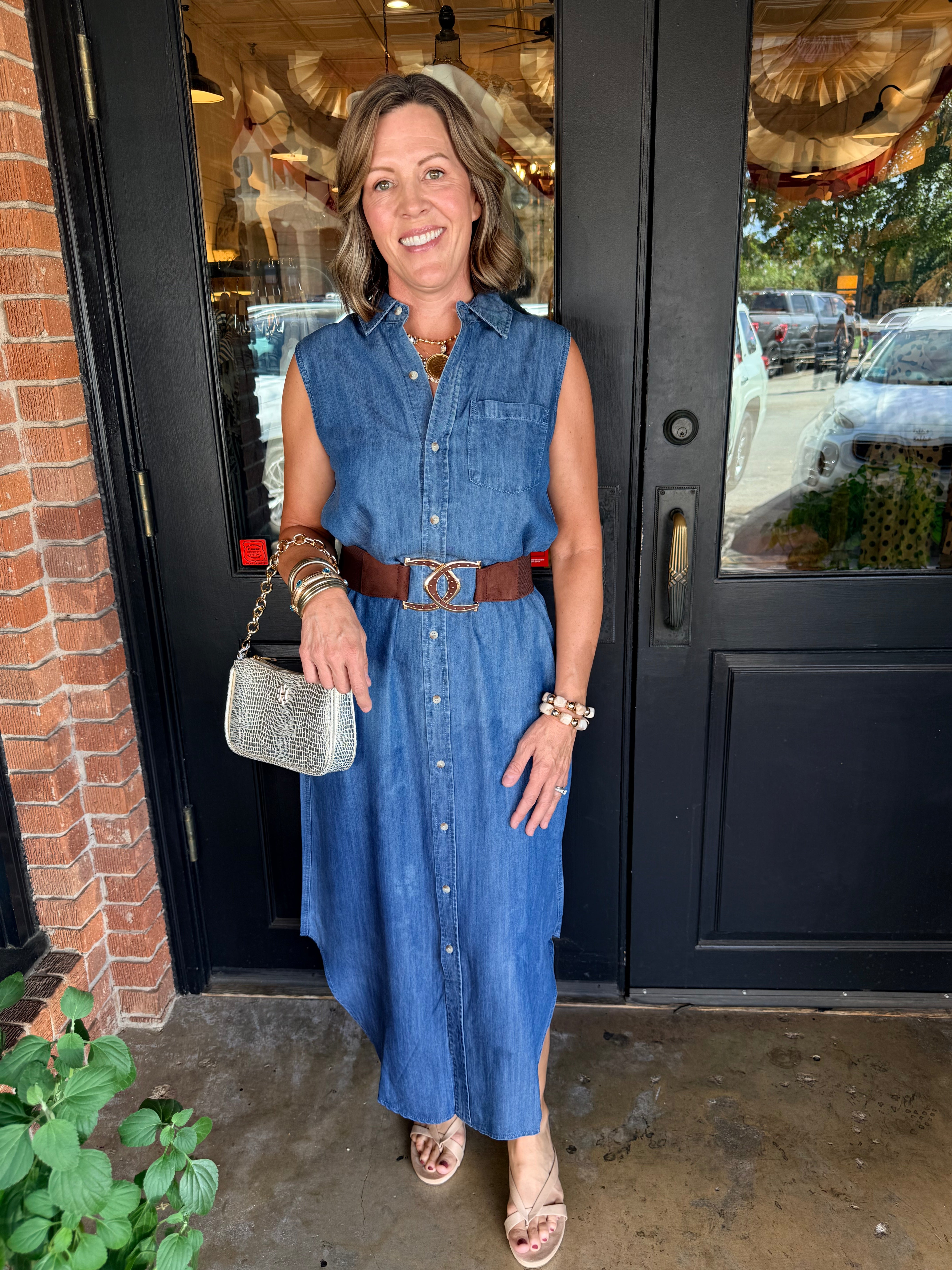 Sally Denim Shirt Midi Dress