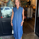 Sally Denim Shirt Midi Dress