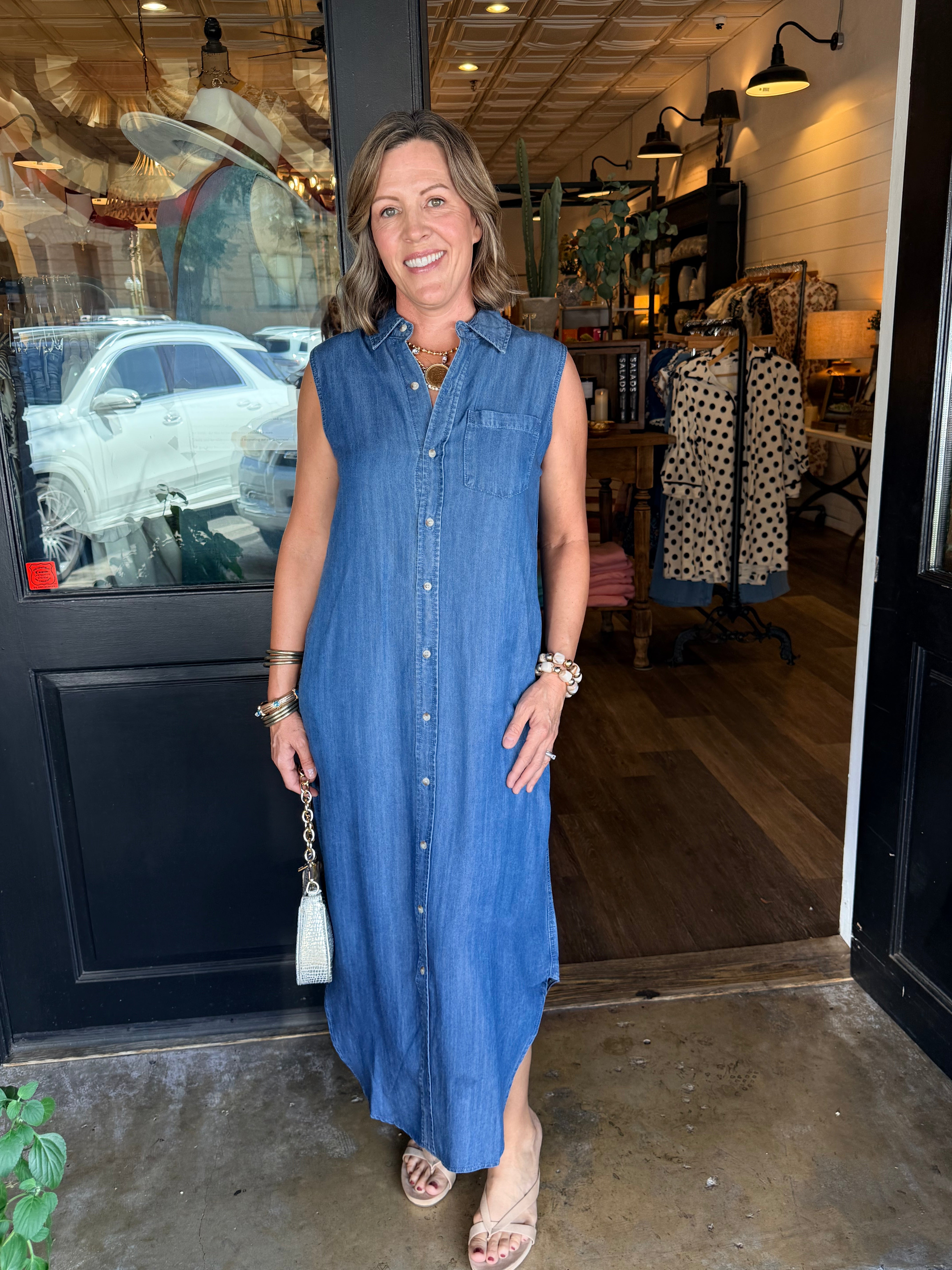 Sally Denim Shirt Midi Dress