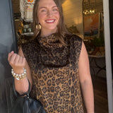 Eva Leopard Mock Neck Maxi Dress