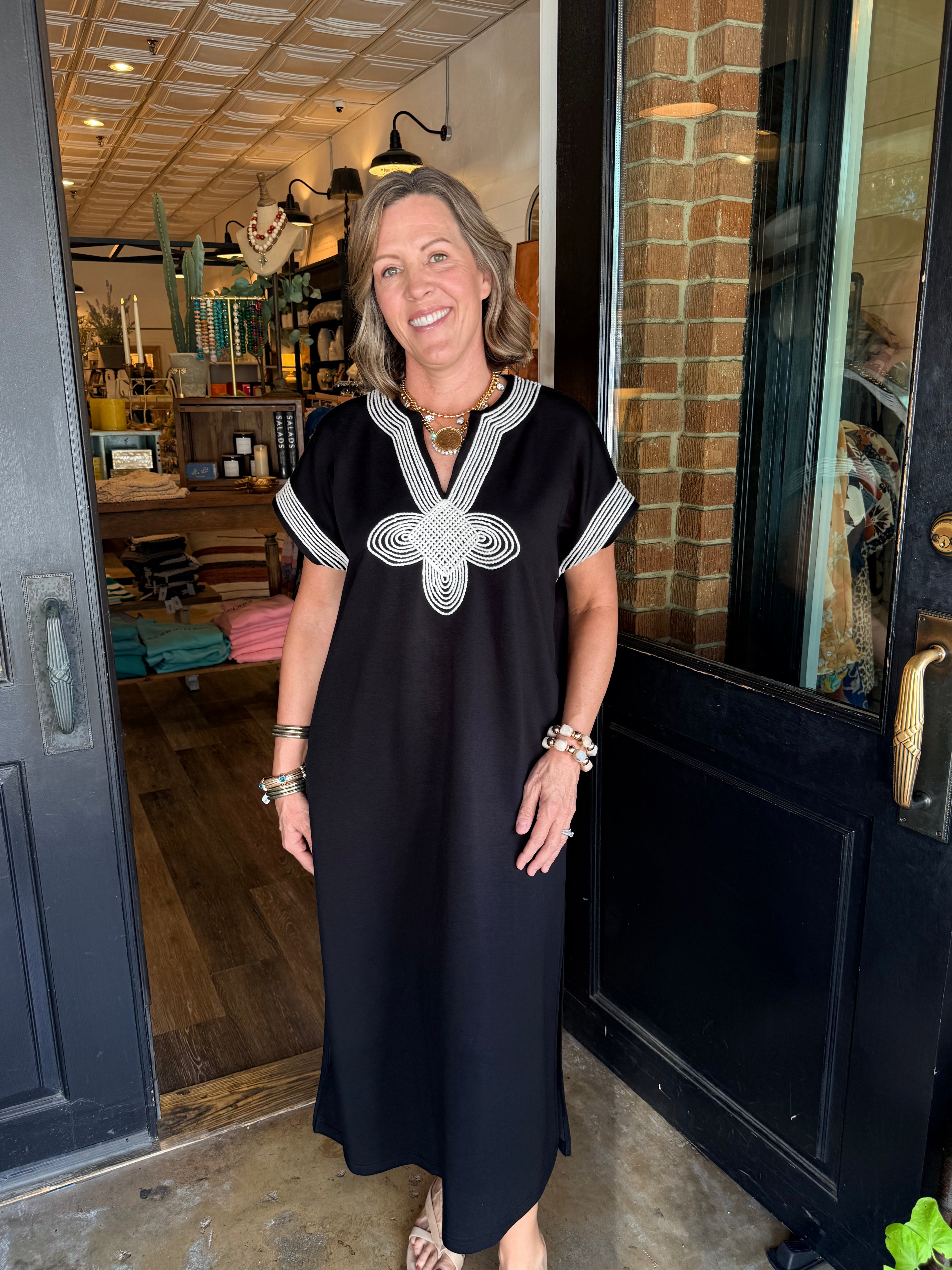 Betty Appliqué Midi Dress