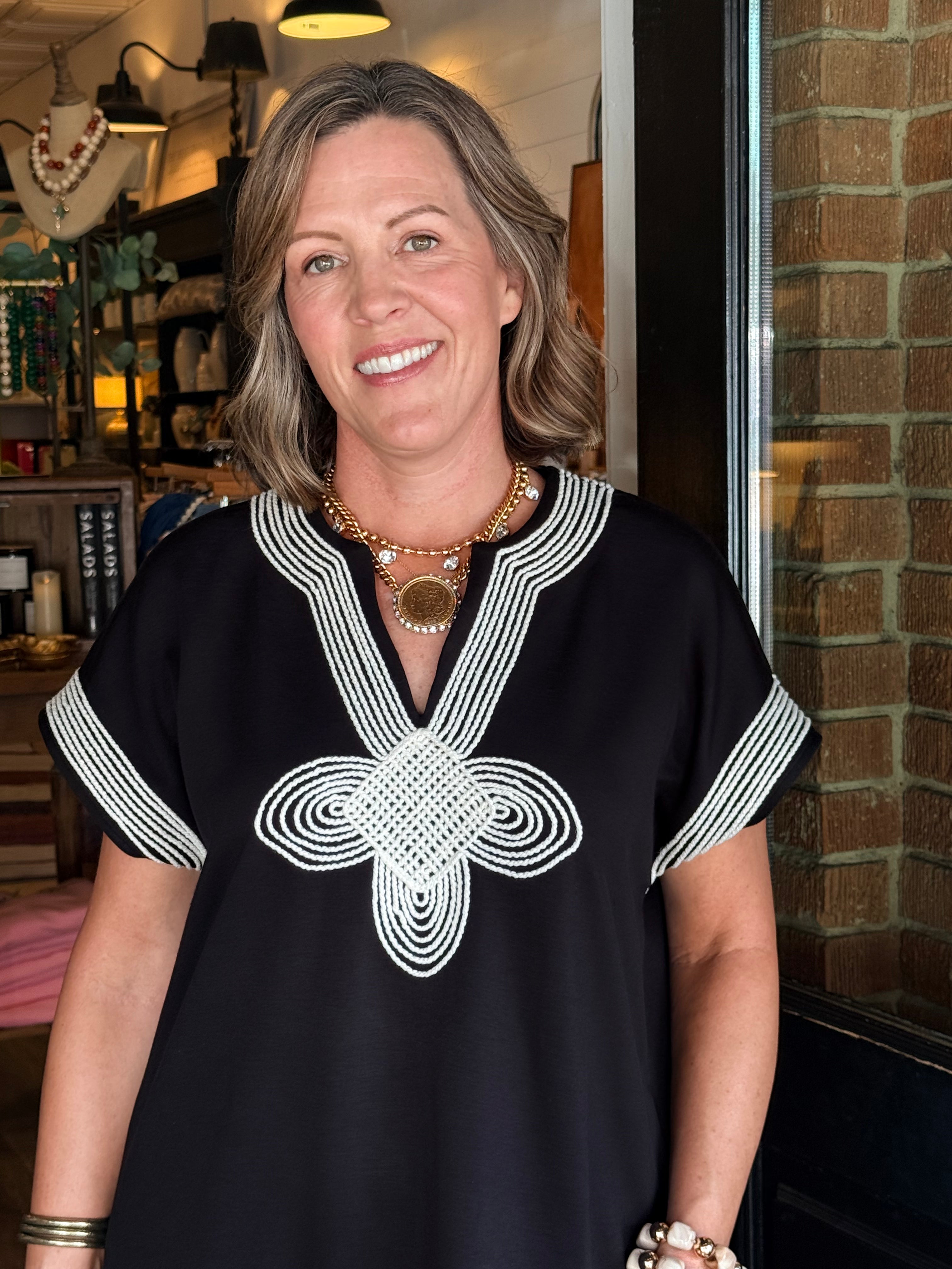 Betty Appliqué Midi Dress
