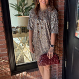 Rachel Sequin Cheetah Dress