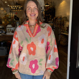 Samantha Flower Print Sweater