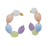 Multi Oval Acrylic Hoop Earrings