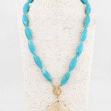 Turquoise Shell Charm Necklace