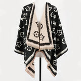 Black & Cream Reversible Print Scarf