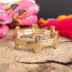 Hammered Cross Bracelet