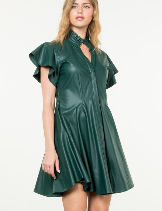 Paula Faux Leather Dress