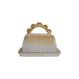 Butter Dish with Scalloped Handle