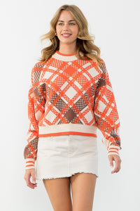 Ayla Plaid Mock Neck Sweater