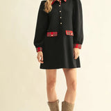 Hadley Plaid Contrast Shift Dress