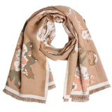 Floral Wrap Fringe Scarf
