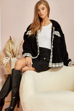 Load image into Gallery viewer, Cher Faux Fur Plaid Jacket
