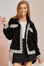 Load image into Gallery viewer, Cher Faux Fur Plaid Jacket
