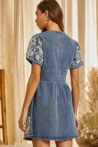 Load image into Gallery viewer, Lani Denim Embroidered Dress
