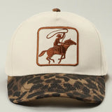 Cowboy Patch Leopard Trucker Hat