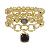 Lori Black Crystal Bracelet Set