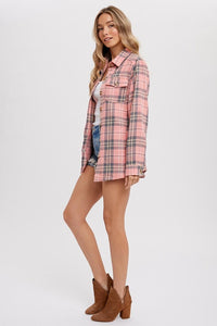 Rose Plaid Shacket