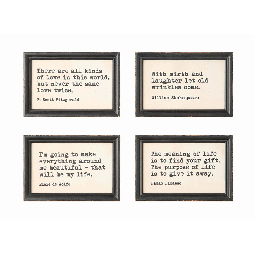 Wood Framed Saying Decor