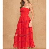 Liza Eyelet Midi Dress