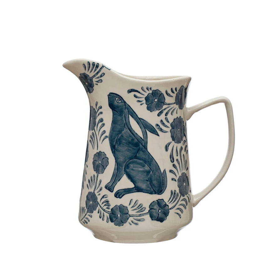 Pitcher w/Rabbit and Flowers