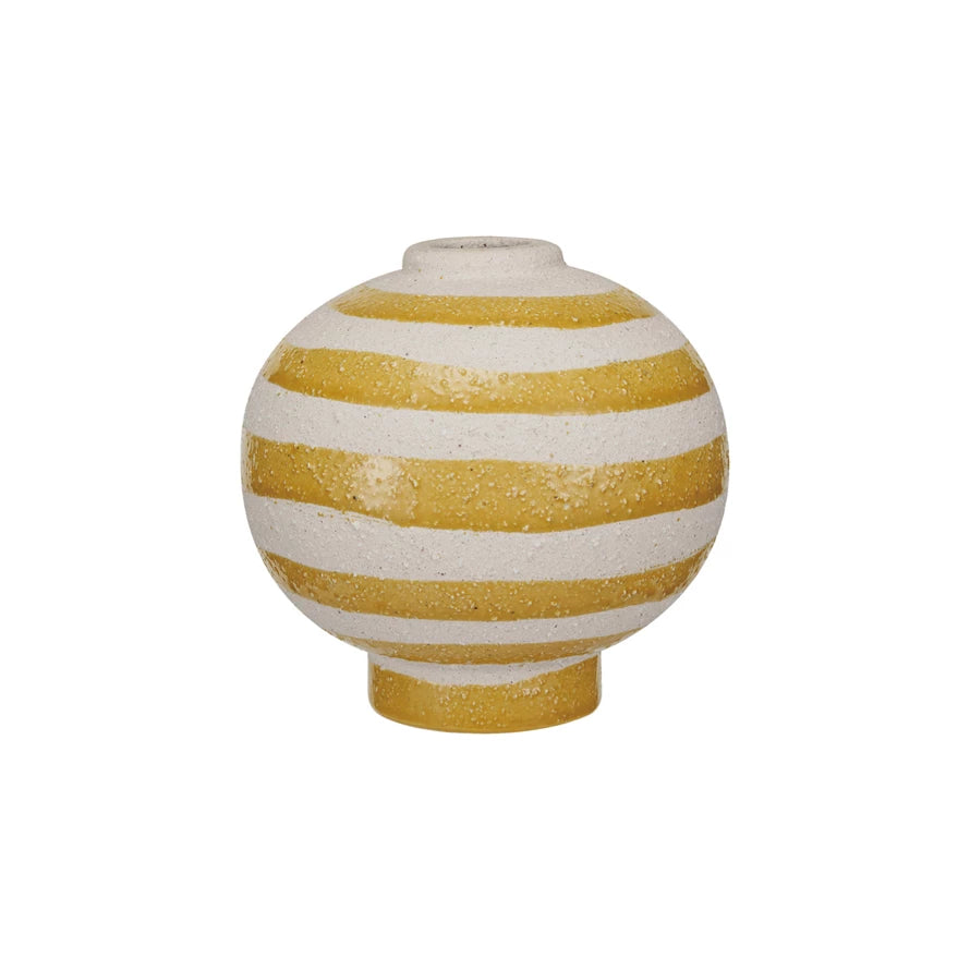 Stoneware Vase w/Stripes