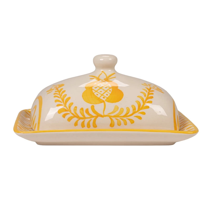 Botanical Butter Dish- Yellow