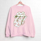 Rolling Stone Floral Lick Thrifted Style Sweatshirt