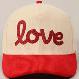 Love Glitter Corduroy Hat