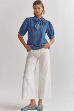 Load image into Gallery viewer, Nellie Denim Bow Top
