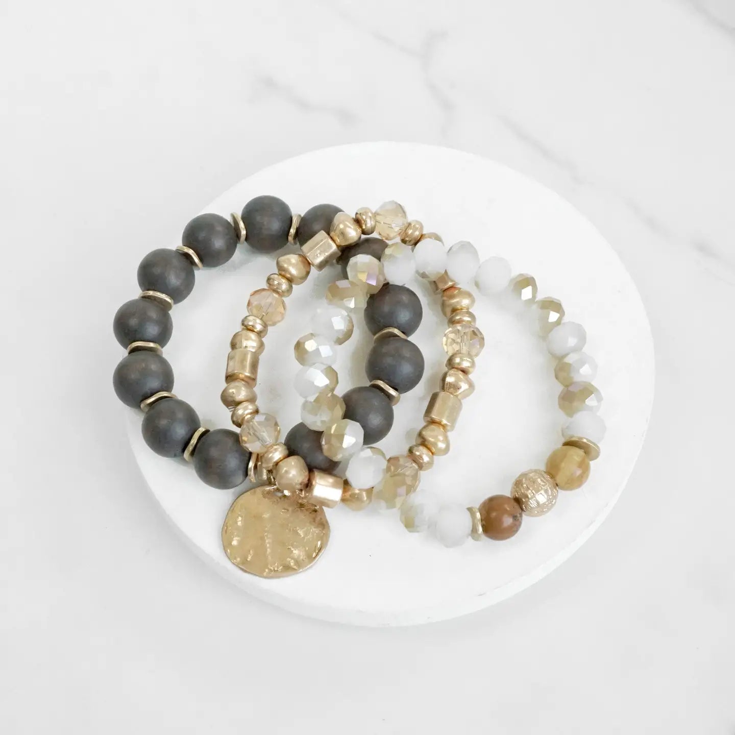 Jill Bead & Coin Bracelet Set