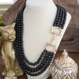 Multi Strand Beads with Horse Bit