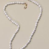 Pearl and Rhinestone Initial Necklace